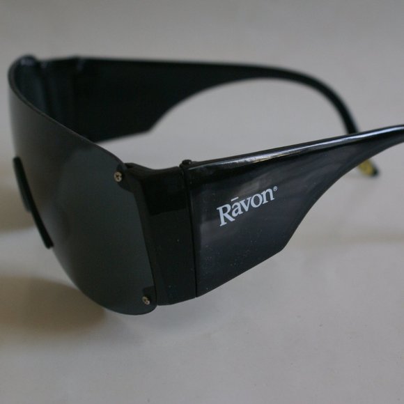 Vintage Rimless Wrap Around Ravon Blade Sunglasses - Picture 2 of 4